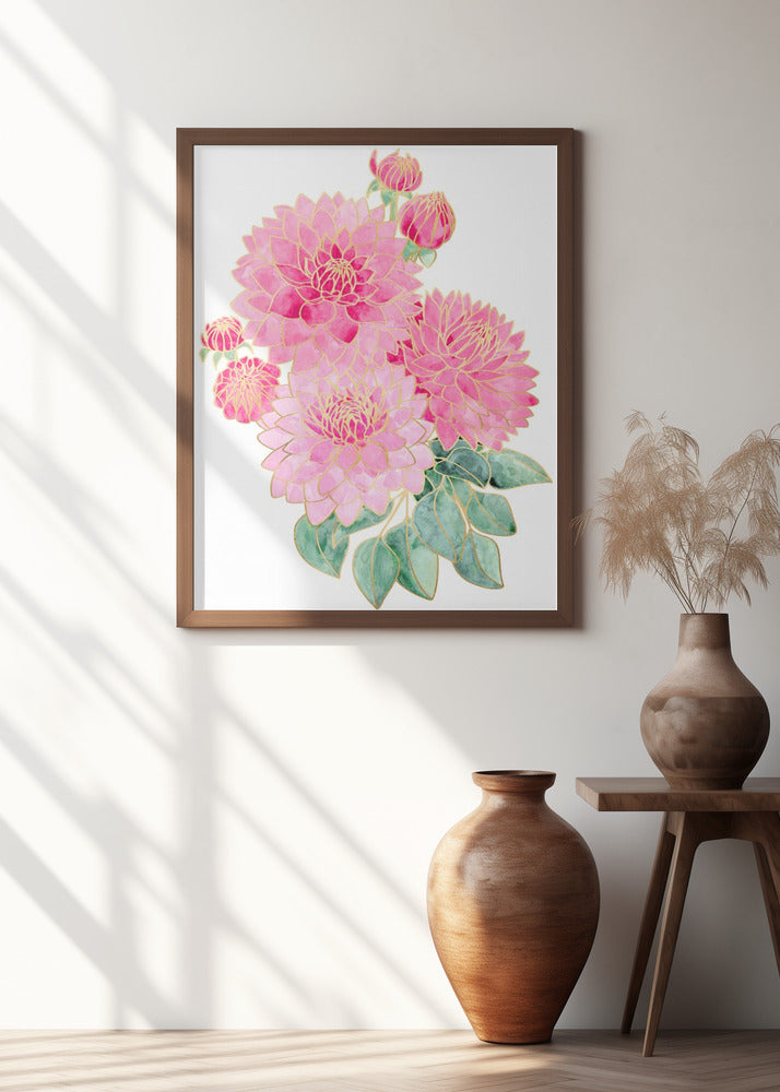 Pacey pink watercolor bouquet Poster