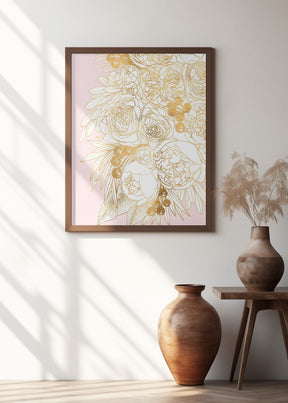 Rekha floral art pair (left) Poster