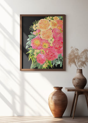 Rekha floral art in bright watercolor Poster