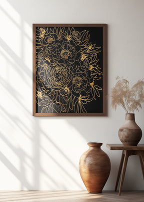 Nanette bouquet in gold and black Poster