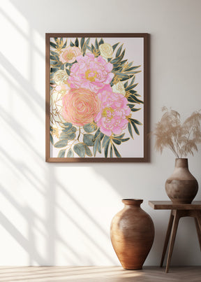 Nanette floral art in pastels Poster