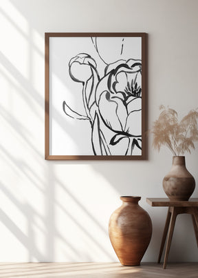 Anuman peony line art Poster