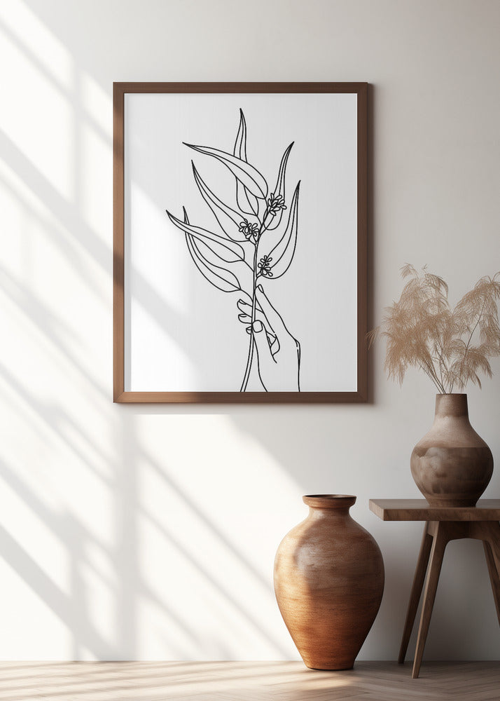 Seeded eucalyptus line art Poster