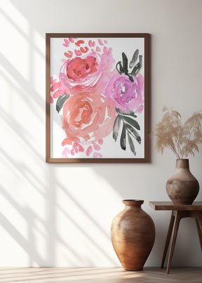 Maeko loose watercolor florals I Poster