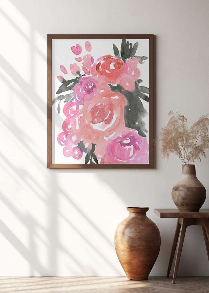 Maeko loose watercolor florals II Poster