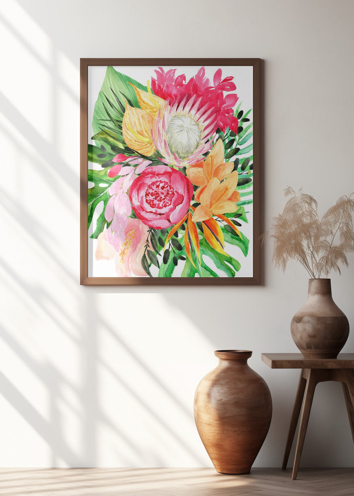 Celia tropical bouquet Poster