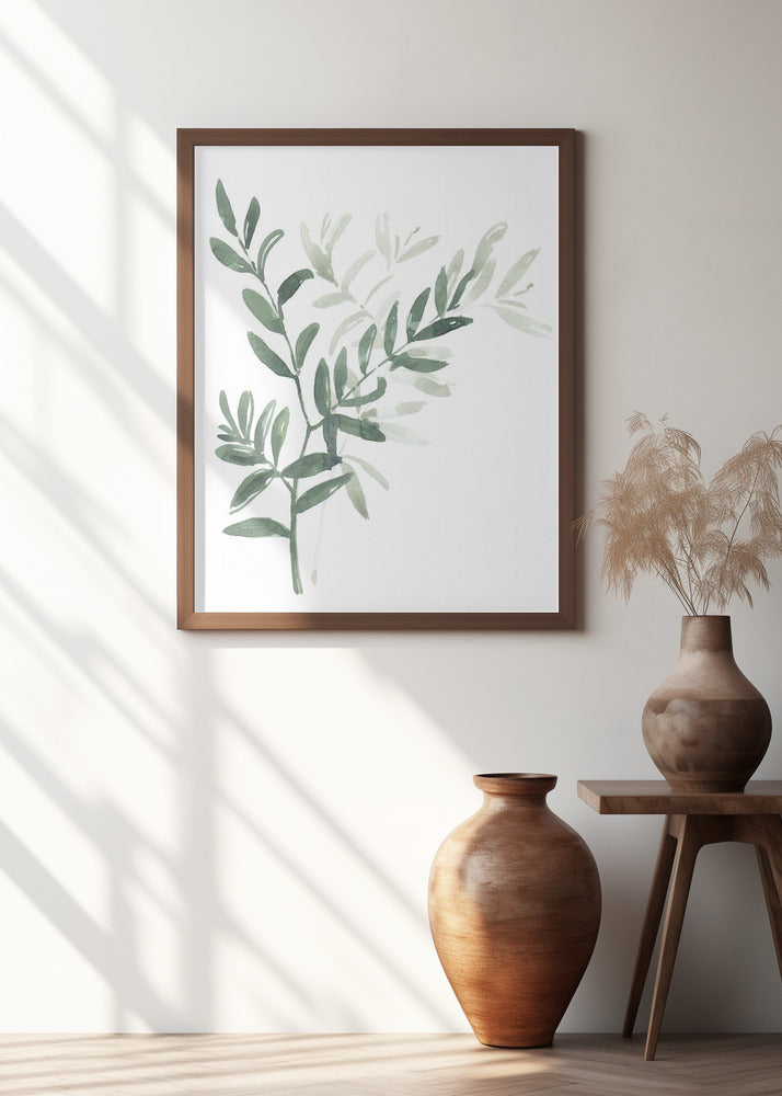 Watercolor laurel branch Poster