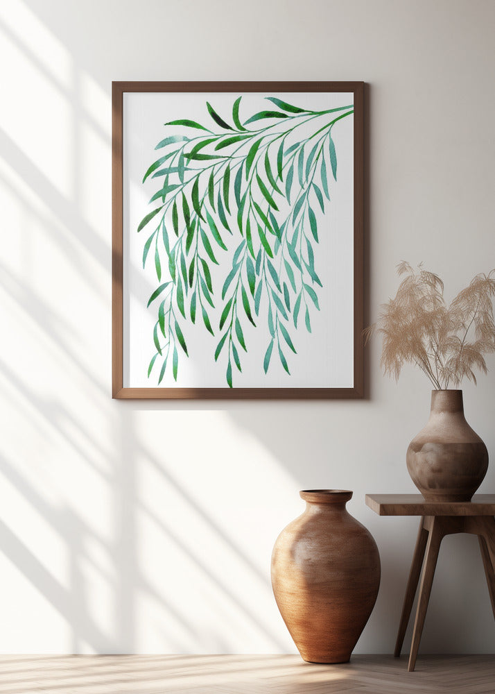 Cascading watercolor eucalyptus Poster