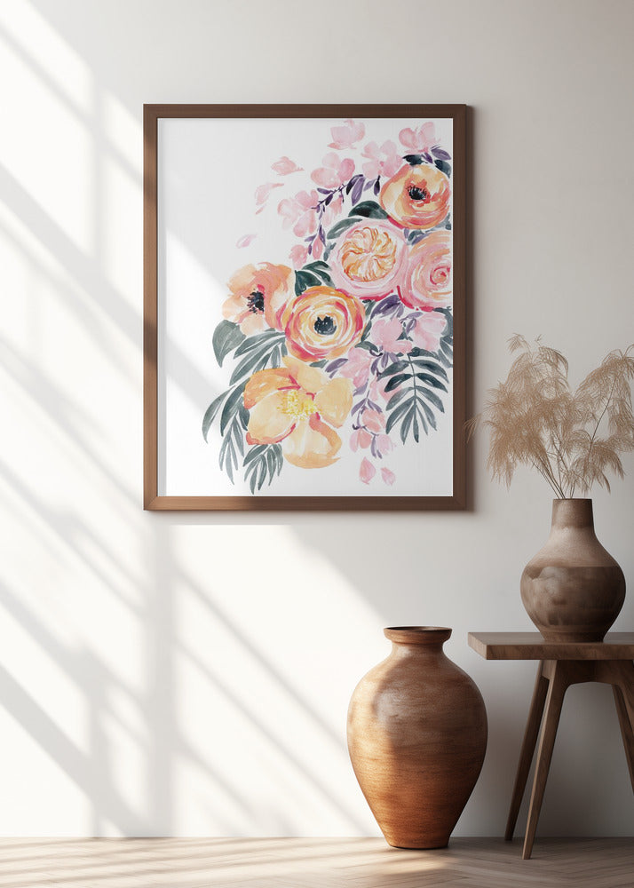 Danette bouquet in coral Poster