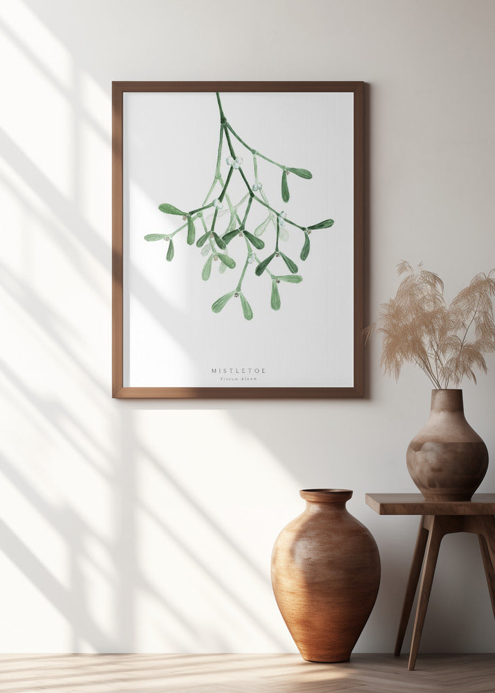Watercolor mistletoe Poster
