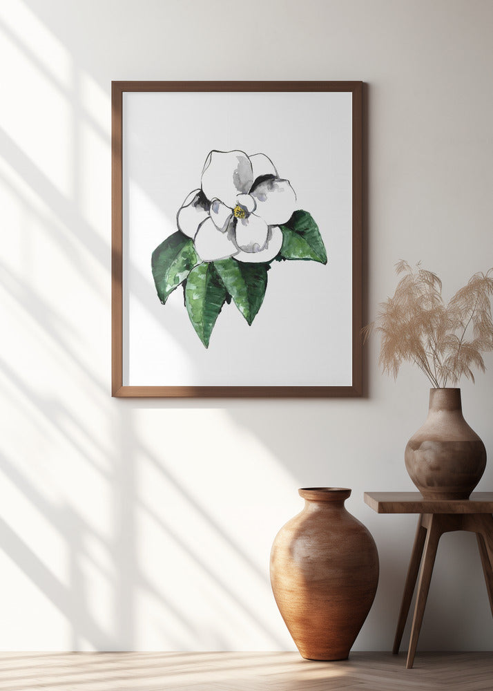 White magnolia Poster