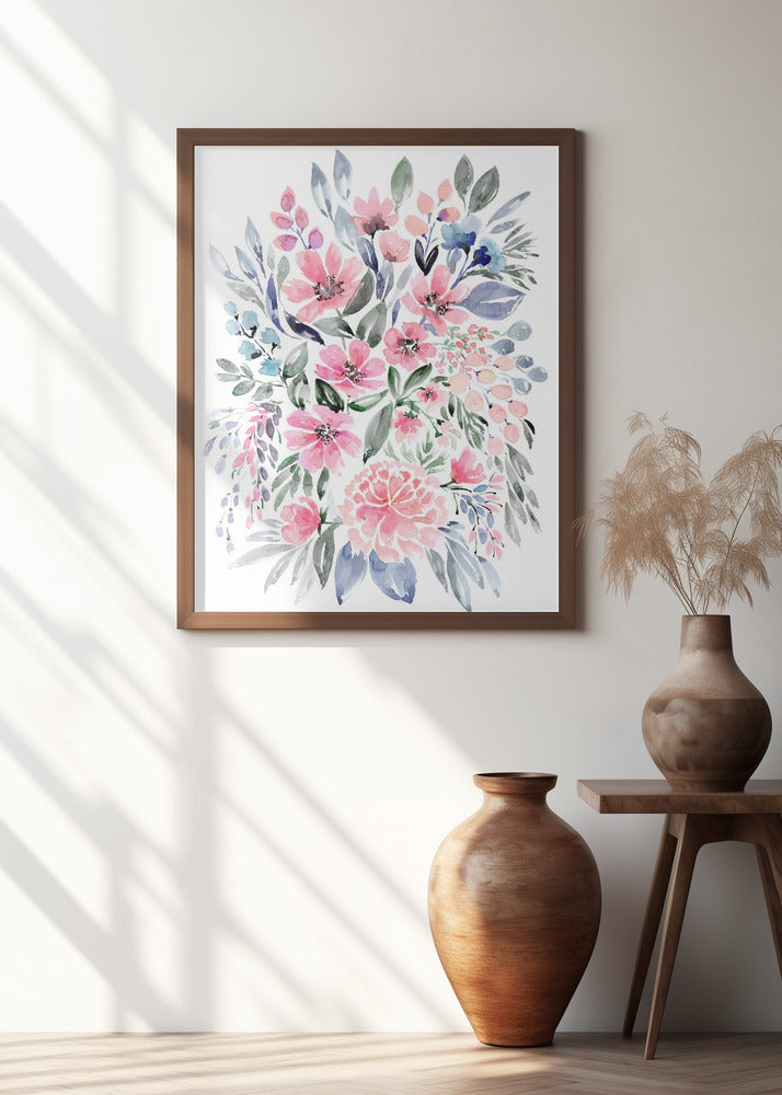 Clara watercolor bouquet Poster