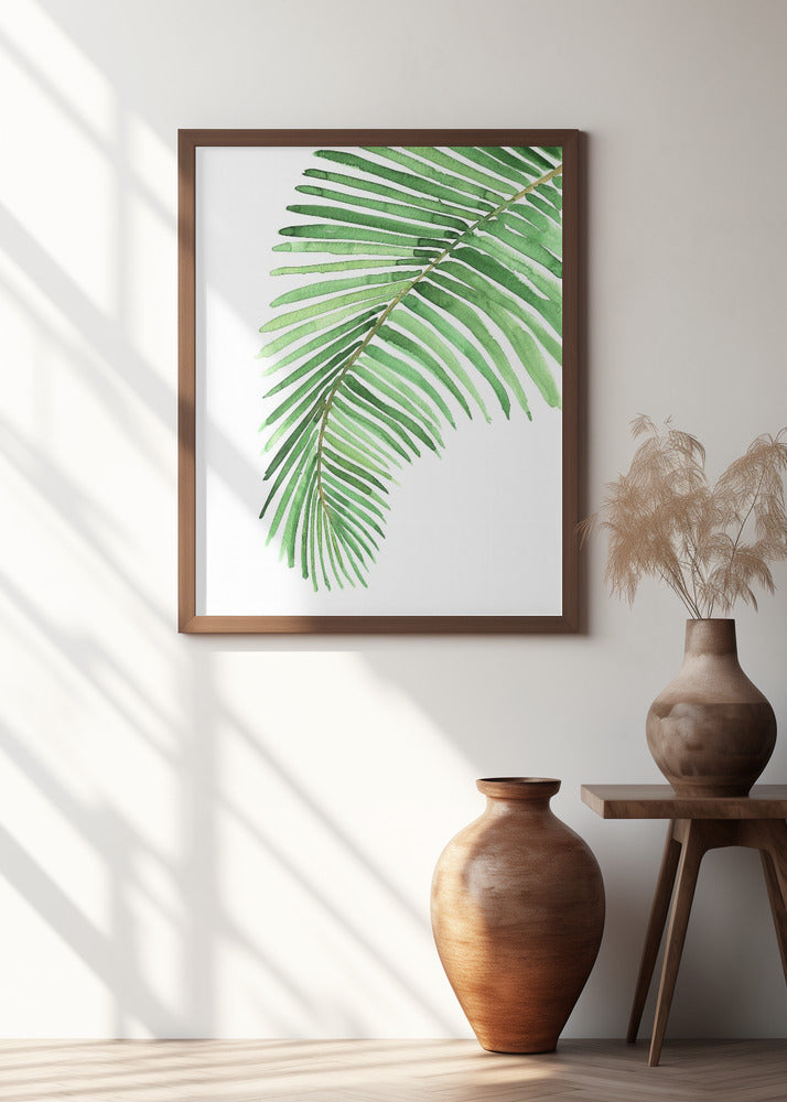 Palm leaf in loose watercolor Poster