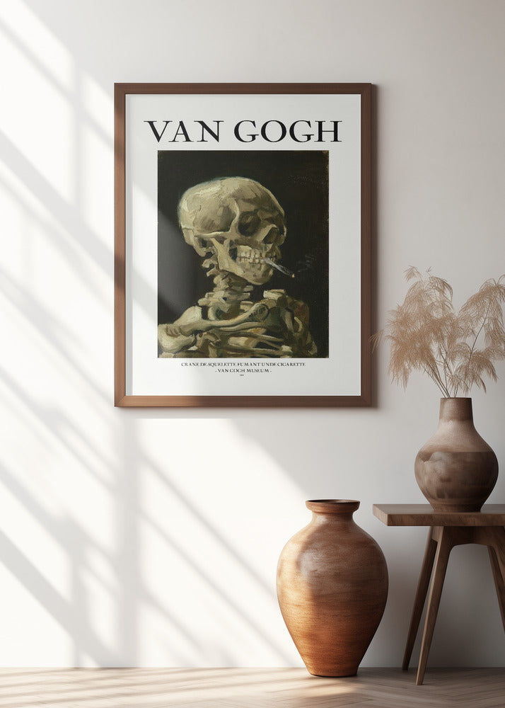 Head of a skeleton with a burning cigarette Poster