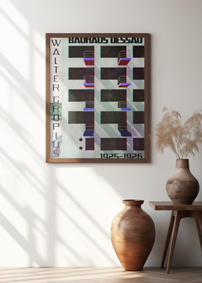 Bauhaus Dessau architecture in vintage magazine style IV Poster