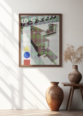 Bauhaus Dessau architecture in vintage magazine style III Poster