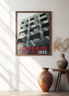 Bauhaus Dessau architecture in vintage magazine style VII Poster