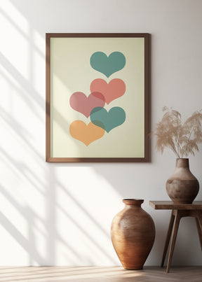 Mid century hearts I Poster