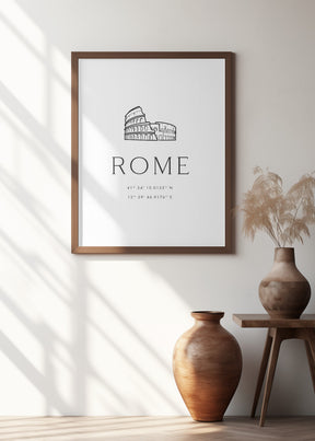 Rome coordinates with Colosseum sketch Poster