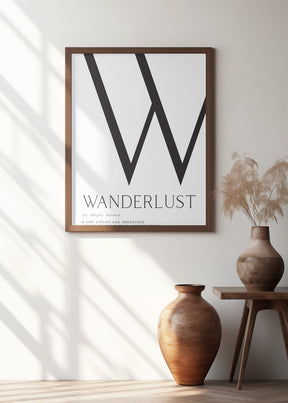 Wanderlust definition typography art Poster