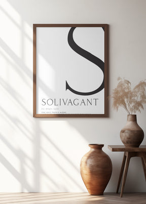 Solivagant definition typography art Poster