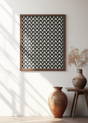 Black And White Zig Zag Pattern Poster