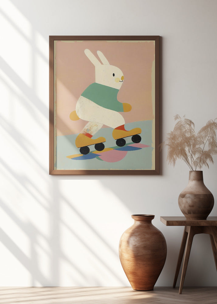 Skating Bunny Poster