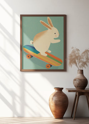 Bunny On Skateboard Poster