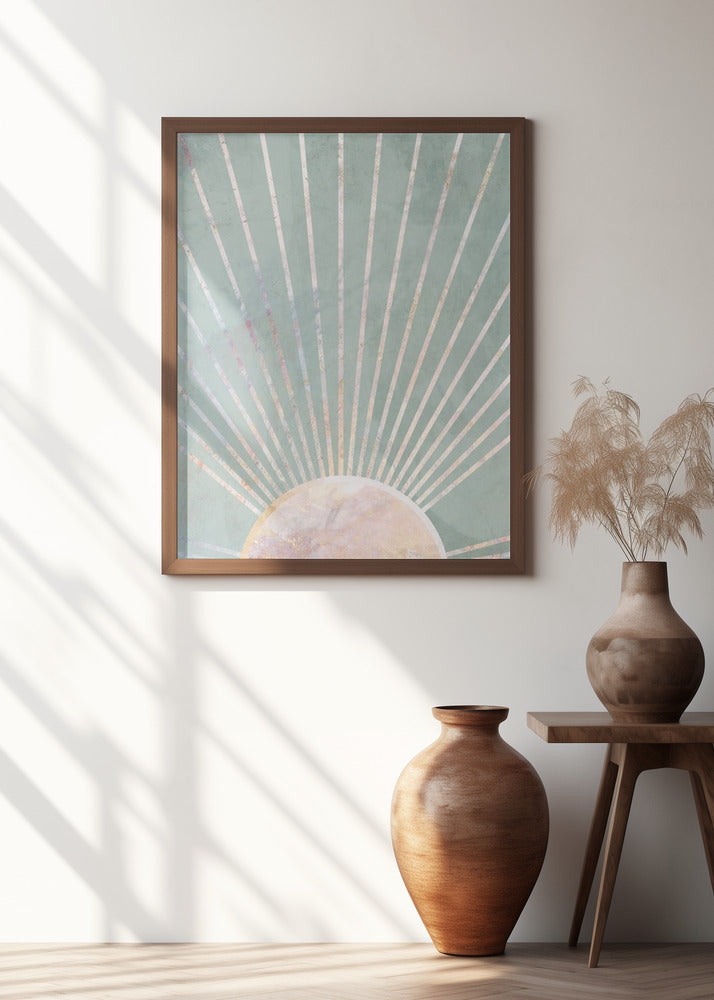 Sage Green Boho Sun Poster