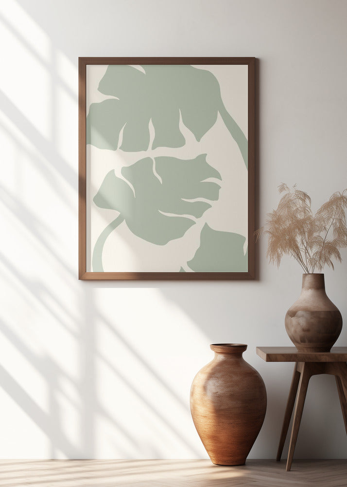 Monstera Sage Green Poster