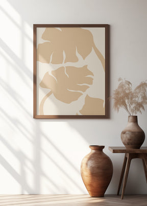 Monstera Soft orange Poster