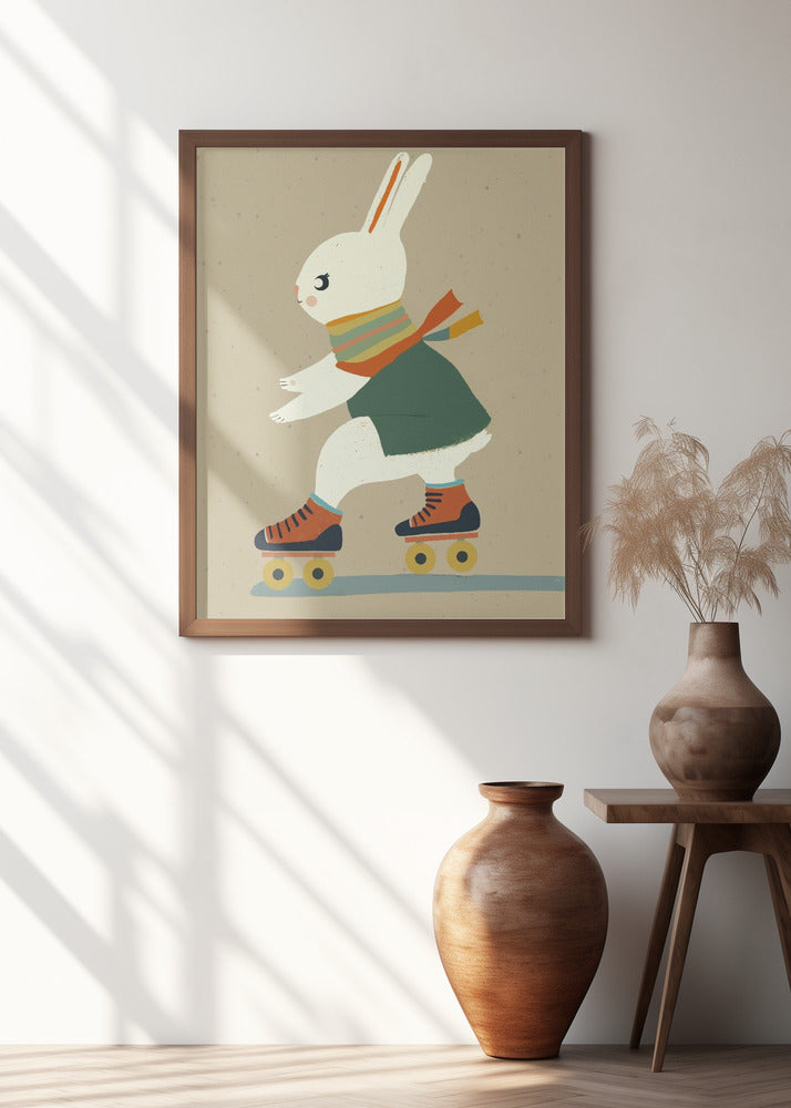 Inline Skating Bunny Poster