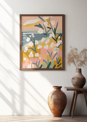 Flowers By The Sea Poster