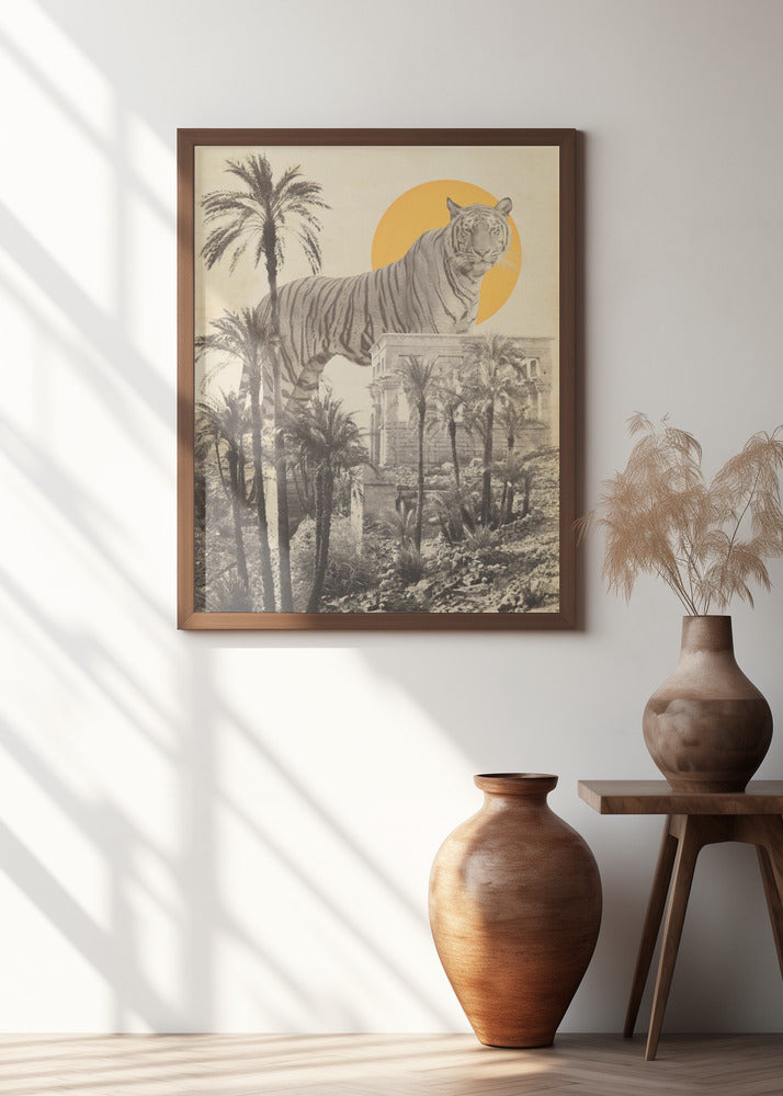 Giant Tiger In Ruins Poster