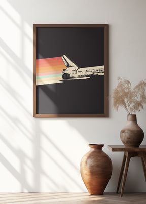 Space Ship Rainbow Poster