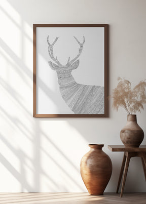 Stag Grey Poster