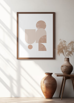 Beige Geometric Art Poster