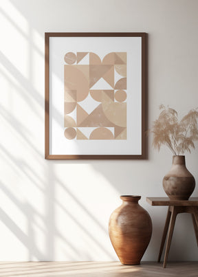 Beige Geometric Art Poster