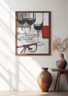 Still Life With Red Glasses Poster