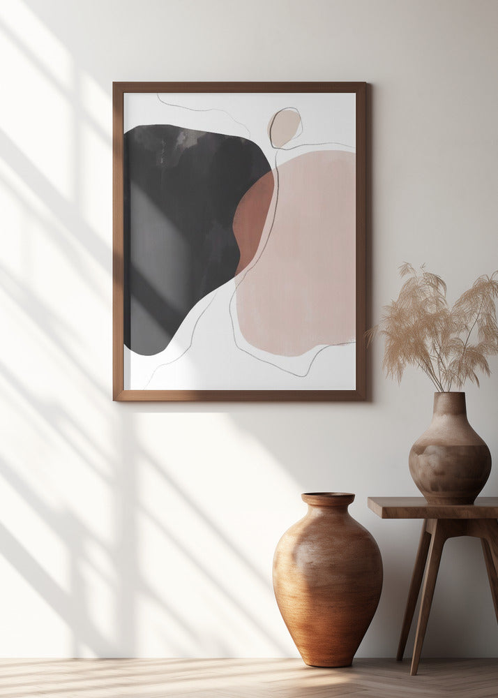 Black Pink Abstract Art Poster