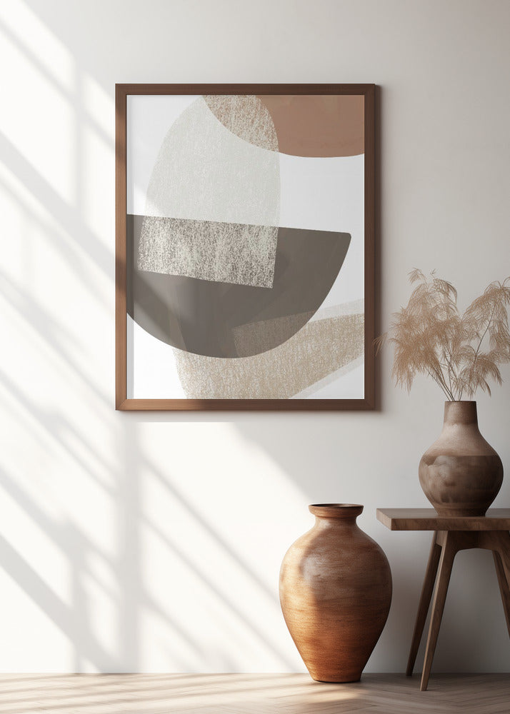 Earth Tone Geometric Art Poster