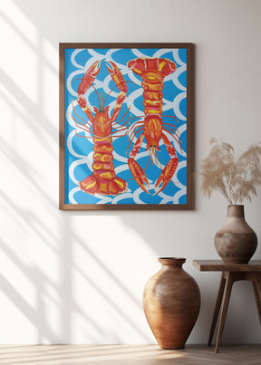 Langoustines On Blue Poster