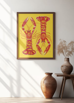 Langoustines On Yellow Poster