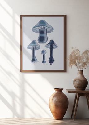 Agaricus Bulbosus - Blue Poster