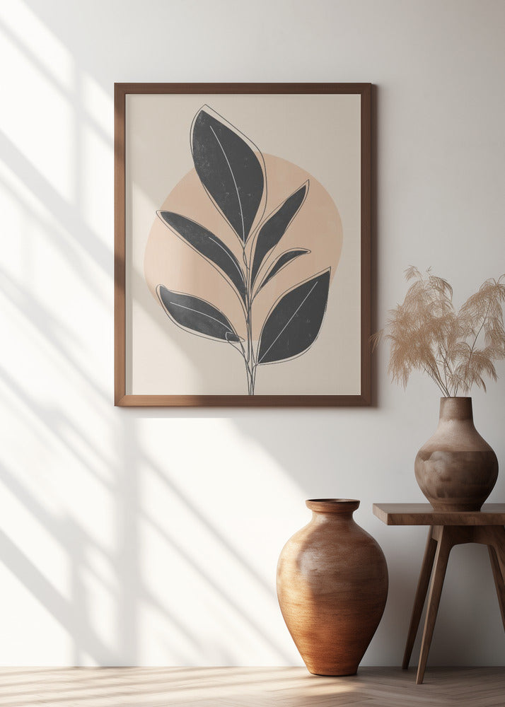 Black Abstract Plant Poster