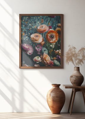 Flowers And Mosaic Poster