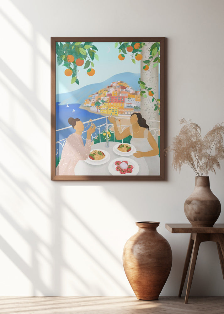 Girls in Positano Poster