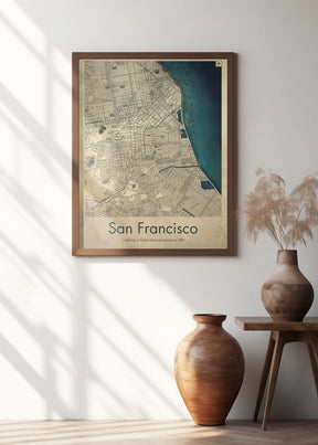 San Francisco retro map Poster