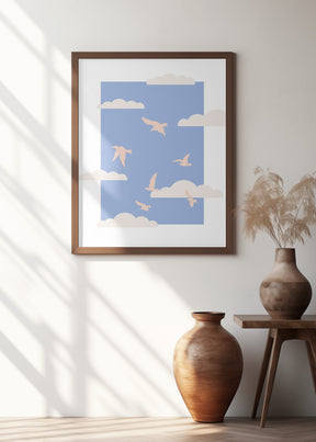 Clouds Bird Poster