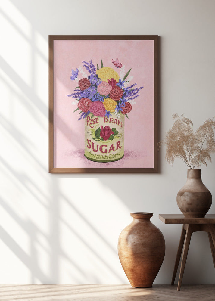 Flowers In a vintage Can Poster